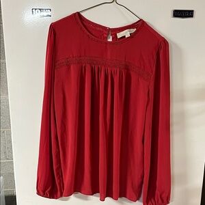 LOFT Women's Vibrant Red Blouse
